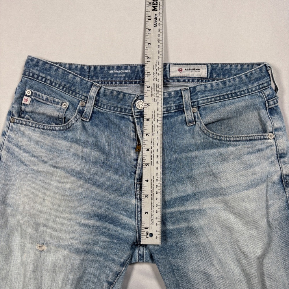 AG Adriano Goldschmied Jeans Mens 33R Light Blue The Matchbox Slim Straight 18Y - Picture 12 of 16